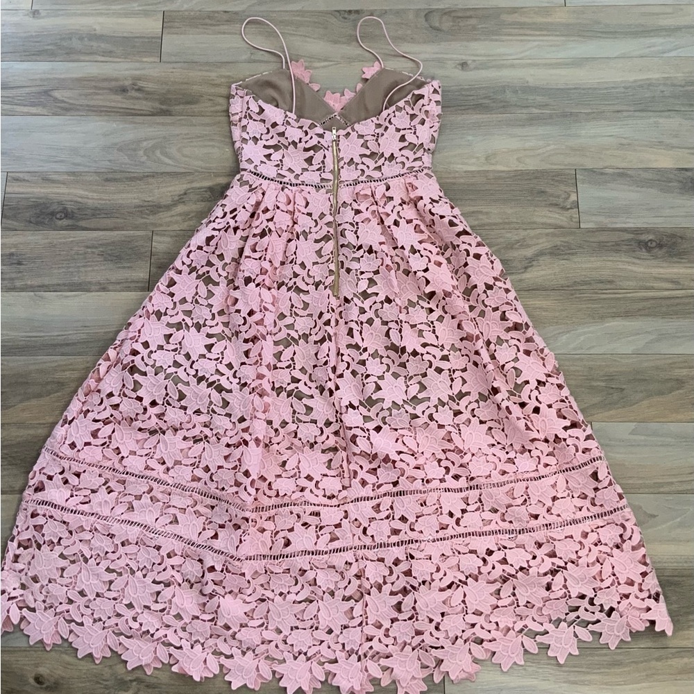 Sistaress Practical Lace Pattern Dress in Blush - Picture 11 of 13